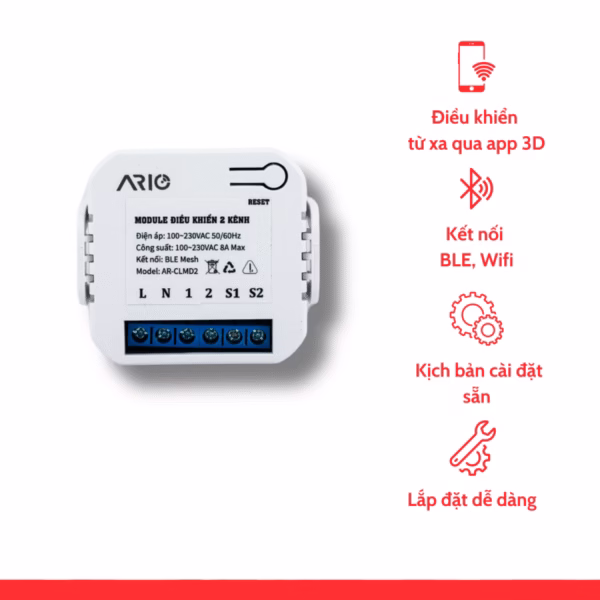 ario Module điều khiển 2 kênh thông minh BLE 0