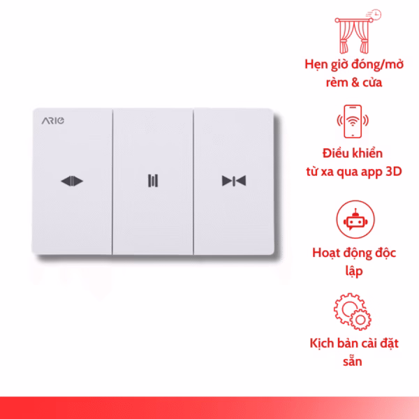 Công tắc rèm cửa cuốn thông minh chữ nhật Ario 100